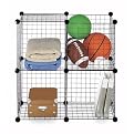 Whitmor Set of 4 Storage Cubes - Black (14")