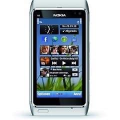 Nokia N8 Smartphone (8.9 cm (3.5 Zoll) Display, Touchscreen, WiFi, 12 Megapixel kamera) silber