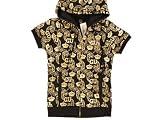 G Unit - Juniors G Unit Short Sleeve Full Zip Foil Allover Top