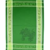 3 Pack of Grape Motif Kitchen Jacquard Tea towel with woven design French import, Green by La Maisonnette