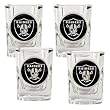 Oakland Raiders 4pc 2oz Square Shot Glass Set NFL Football