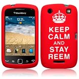 BLACKBERRY CURVE 9380 KEEP CALM AND STAY REEM LASERED SILICONE SKIN CASE / COVER / SHELL - RED/WHITEby Terrapin