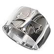Sterling Silver Ring - Cross - Face Height: 12mm - Band Width: 7mm - Size: 5-13