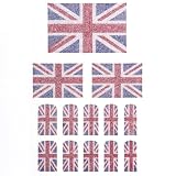 Glitter Union Jack Flag Removable Nail Stickers