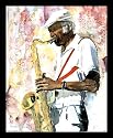 Black Man Play Jazz Saxophone Music Framed Art Poster Print - 16" X 20"