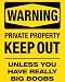 Warning (Boobs) Framed Art Poster Print - 16" X 20"
