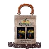 Coffee Forest Gourmet Whole Beans - USDA Certified Organic Coffee, Grown in El Salvador, Jute Gift Presentation, 10.6 Ounce Bag (Pack of 2)