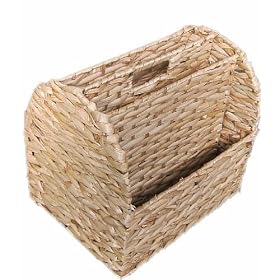WICKER SEAGRASS MAIZE MAGAZINE RACK STORAGE