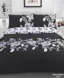 Kensington Duvet Cover Set, Black, Double
