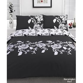 Kensington Duvet Cover Set, Black, Double