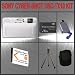 Sony Cyber-Shot DSC-TX10 Digital Camera (Silver) + Huge Accessories Package Including 16GB Memory Stick Pro Duo Memory Card + NP-BN1 Extra Replacement Li-ion Battery Pack + Hi-Speed SD Card Reader + Carrying Case + Table Top Tripod Kit