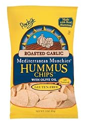Plocky's Hummus Chips, Roasted Garlic, 3-Ounce Bags (Pack of 12)
