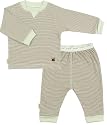 Kushies Unisexbaby Newborn Everyday Mocha Layette 2 Piece Set, Sage Stripe, 12 Months