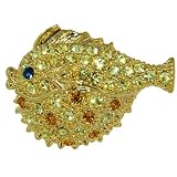Gold Plated Puff Fish Animal Pin Brooch