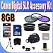 Accessory Saver Kit for Canon SLR (58mm Wide Angle Lens + 58mm 2X Telephoto Lens + 58mm 3 Piece Filter Kit + 8GB SDHC Memory + USB Card Reader + Deluxe Camera Case w/Strap + Microfiber Cleaning Cloth + LCD Screen Protectors + Mini Tripod + Accessory Saver Bundle!)