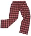 Apparel : Red Black flannel tie cord waist unisex casual pants all cotton 8 sizes available