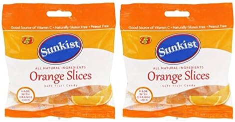 Sunkist Jelly Belly Slices, Natural Orange, 3.1 Ounce (Pack of 2)