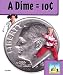 Book A Dime = 10¢ (Dollars & Cents)