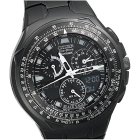 Citizen Mens Eco-Drive Black Ion-Plated Skyhawk Watch #JR3155-54E