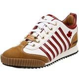 DSQUARED2 Women's Donna Flat Sneaker,Base Bianca Rosso,36.5 EU (US Women's 6.5 M)