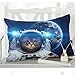 InterestPrint Sloth Astronaut Cat Nebula Galaxy Outer Space Pillowcase Standard Size 20 x 30 Inch One Side - Hipster Cat Universe Earth Planet Bling Glitter Star Pillow Case Cover Sham Decorative