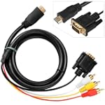 HDMI a VGA 3 RCA Adaptador Convertido...