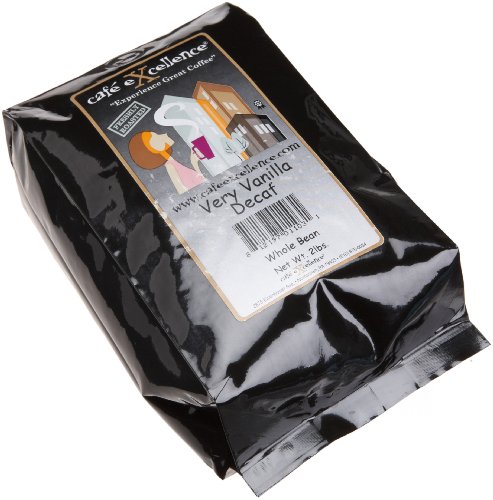 Cafe Excellence Very Vanilla, Decaffeinated Flavored Whole Bean Coffee, 2-Pound Bag