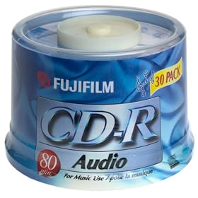 Fuji 30-Pack 80 Minute Audio CD-R Discs (CDR8030PK)