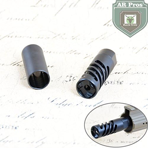 308 Muzzle Brake 5/8x24 Thread with Spiral Cut Shroud and Directional Shroud System,Comes with Free Jam Nut and Crush Washer