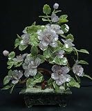 Unique Asian Art & D&eacute;cor Gift Ideas - 22" Ming Chinese Jade Potted Flower w/ Lavender Blossoms