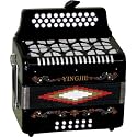 Full Size 3 Row Accordion - Black with Free Hardshell Carrying Case