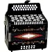 Musical Instruments : Full Size 3 Row Accordion - Black with Free Hardshell Carrying Case