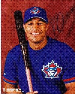 Autographed/Hand Signed 8x10 Photo Vernon Wells #5 Toronto Blue Jays