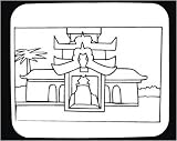 Decorated Mouse Pad with "black and white", religion, temple, monastery, worship, Asia, monument, building, Burma, scenery, architecture, Buddhist
