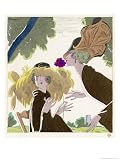 Two Ostentatious Hats by Camille Roger Collections Giclee Poster Print by Pierre Mourgue, 9x12