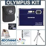 cheap Olympus Stylus 1050 SW Digital Camera Kit, Blue with 2 GB xD Picture Memory Card, Spare LI-42B Type Lithium-ion Battery, Camera Bag, Table Top Tripod, EZ Digital Photography Guide Card. Professional Lens Cleaning Kit