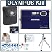 Olympus Stylus 1050 SW Digital Camera Kit, Blue with 2 GB xD Picture Memory Card, Spare LI-42B Type Lithium-ion Battery, Camera Bag, Table Top Tripod, EZ Digital Photography Guide Card. Professional Lens Cleaning Kit