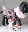 Pooch+plusTM Steppin' Out Collection Tweed Jacket with Pink Faux Fur Collar - Wih Necklace & Hairclip (Xs)