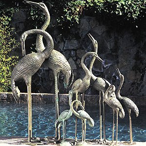 Brass Baron Medium Verdi Crane Pair by 