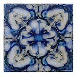 デザインタイル １５０mm角 レトロ ブルー No.005