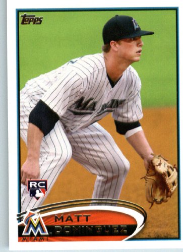2012 Topps Baseball Card # 198 Matt Dominguez RC - Miami Marlins (RC - Rookie Card) ENCASED Trading Card