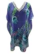 Poncho Kaftan Purple Printed Summer Cool Sheer Chiffon Caftan