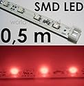 SMD-LED Leiste 48cm 12V ROT 30 MEGA helle, breitstrahlende, roten SMD-LEDs, IDEAL für indirekte Beleuchtung, absolut schlanke Bauform universell einsetzbar, da beliebig, alle 3 LEDs eingekürzt werden kann