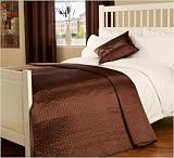 Passion Faux Silk King Size Bedspread in Toffee