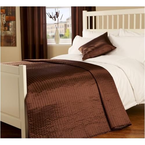 Passion Faux Silk Bedspread in Toffee