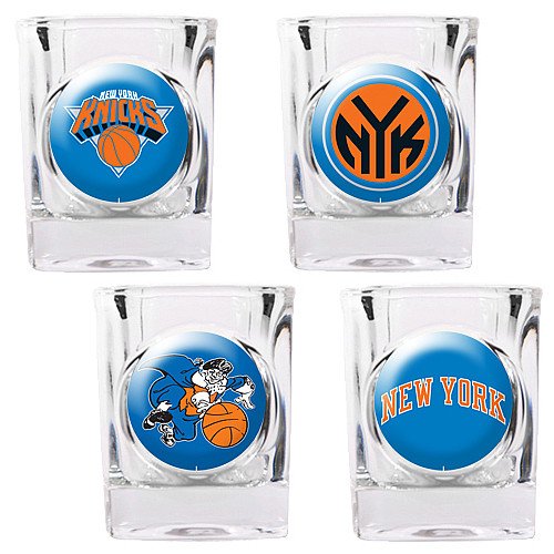 NBA New York Knicks Four Piece Square Shot Glass Set (Individual Logos)