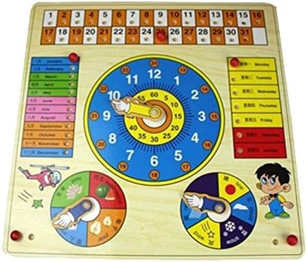 SMARTnet / Learning Set Wooden Educational Toy Montessori Calendar Clock Game for Early Childhood Education Preschool Training Learning Kit