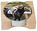 CounterArt Taking The Lead Design Round Absorbent Coasters in
Wooden Holder, Set of 4