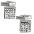 Studs for Men Sterling Silver Zircon Gemstone Cufflink Pair (cflng243)