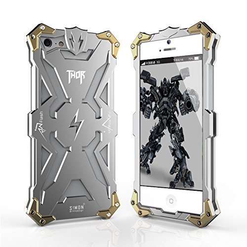 iphone 5 SE Case, bpowe Simon Hollow Design Full Signal Thor Case , Aviation Aluminum Anti-scratch Strong Protection Metal Case for iphone 5 5s SECase (Thor Silver)